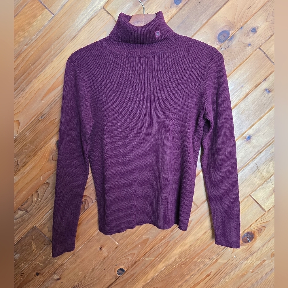 Lauren Ralph Lauren Burgundy Turtleneck Sweater Size Small